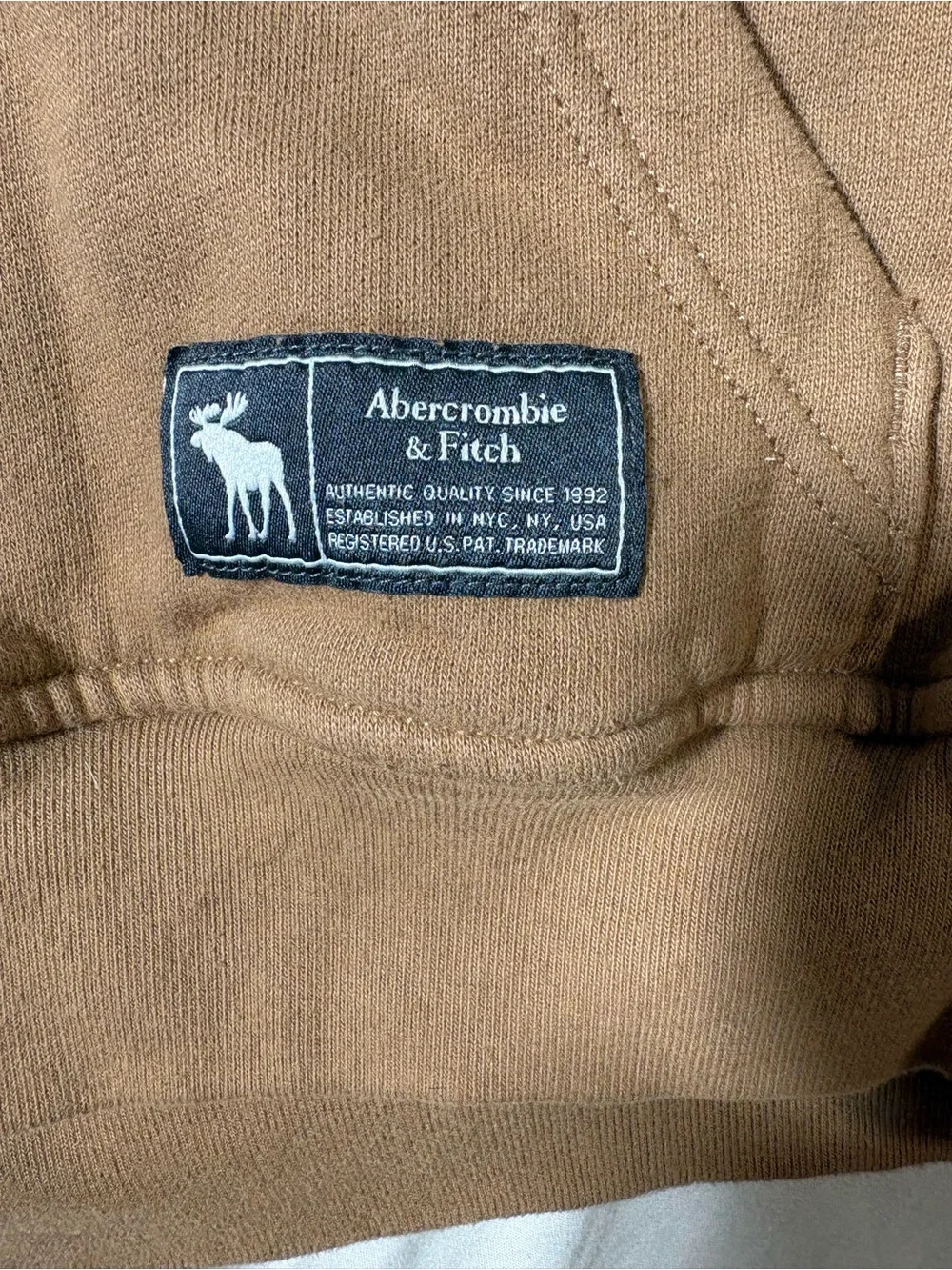 abercrombie kids Brown Crewneck Hoodie with White Arch Logo